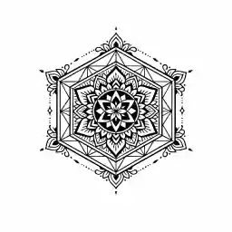 Geometric lattice tattoo design