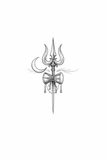 Shiva trishul tattoo design